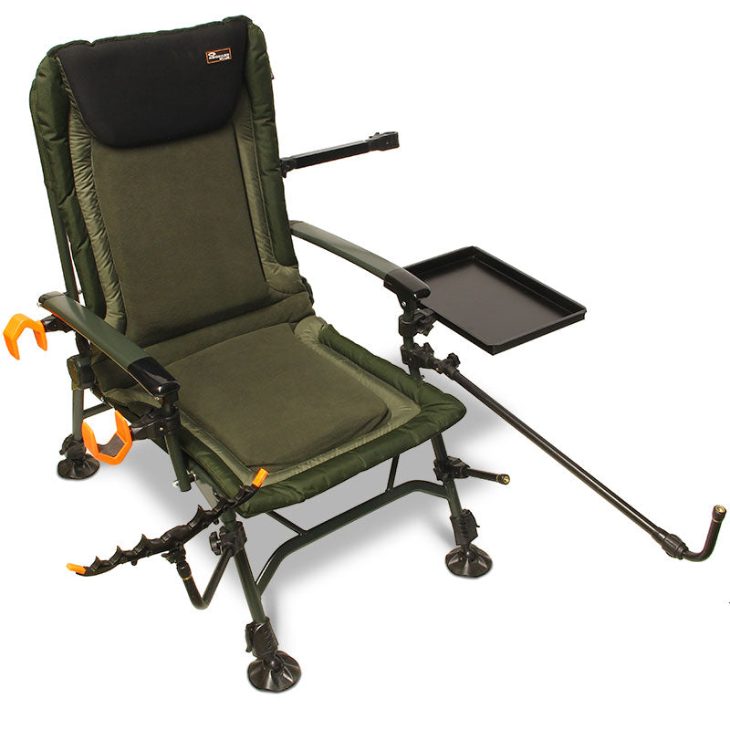 carp fishing armchair - with side accessory XPR Adjustable Legs Deluxe Portable Fishing Chair, Reclining,
