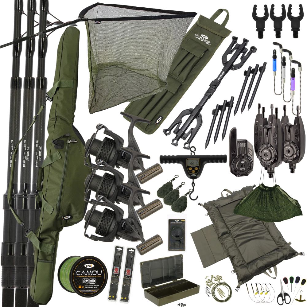 NGT XT3 Profiler 3 Rod Carp Fishing Set Up