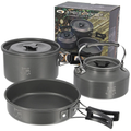 NGT 3pc Gun Metal Aluminium Kettle, Pot & Pan Set