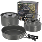 NGT 3pc Gun Metal Aluminium Kettle, Pot & Pan Set