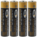 NGT Alkaline Batteries - Card Of 4 x AAA